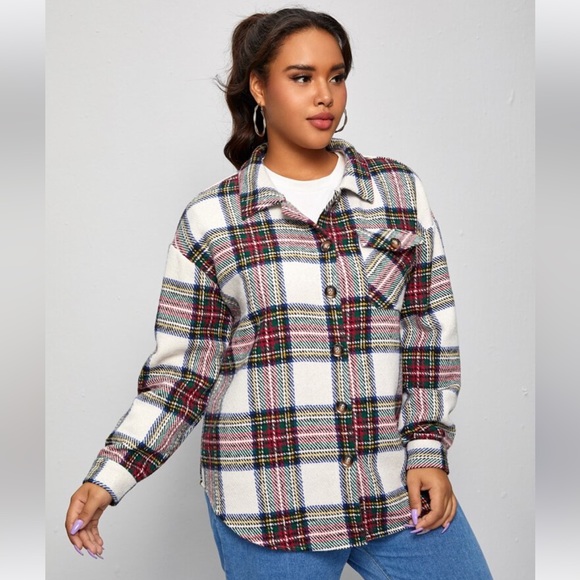 Coats | Shein Shacket 2x Nwot Plaid 